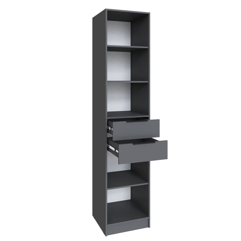 Шкаф Мадрид (0,5) с 2 ящиками графит серый