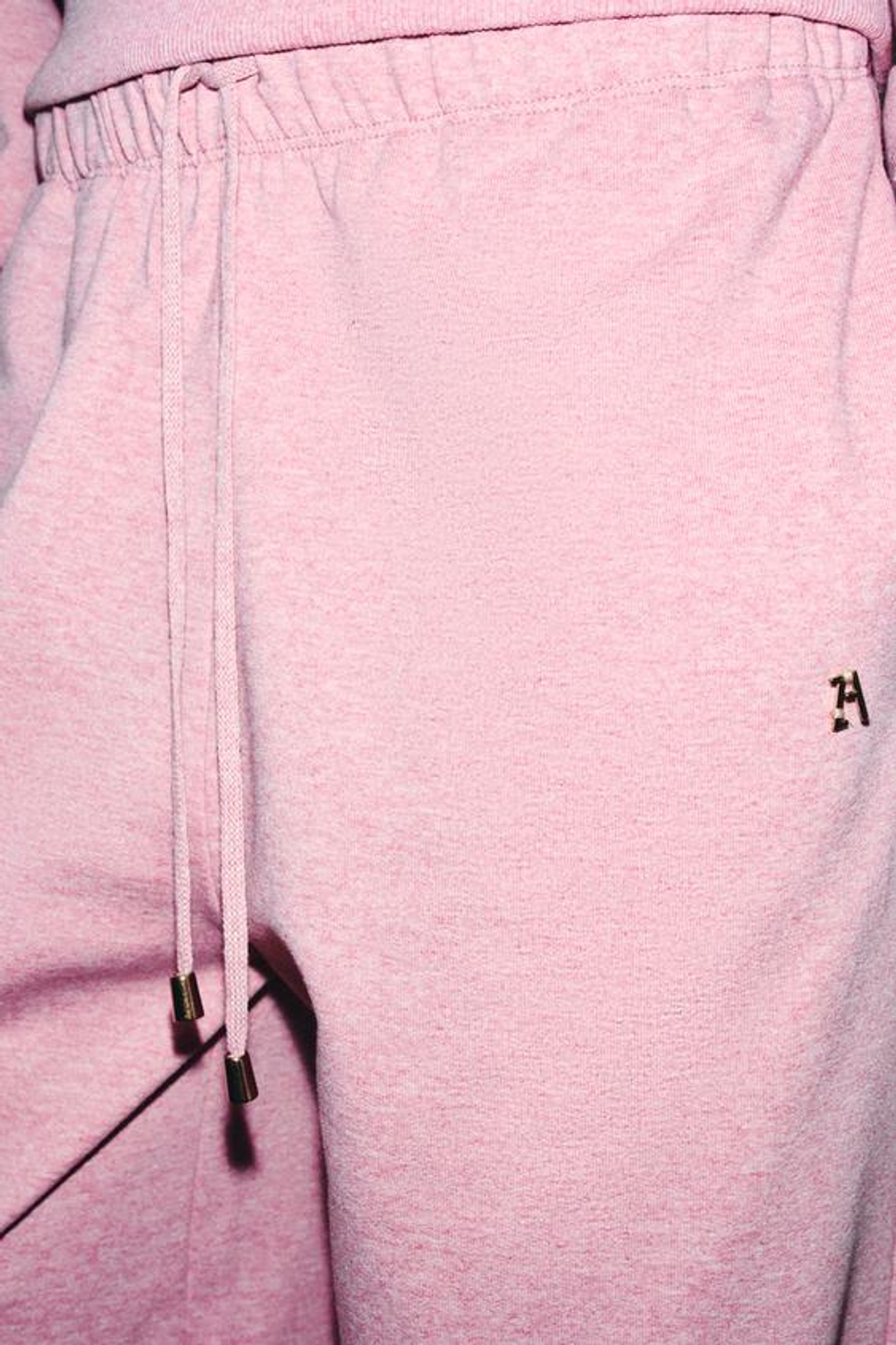 ZARA БРЮКИ ИЗ МЯГКОЙ ТКАНИ ZA, РОЗОВЫЙ МЕЛАНЖ