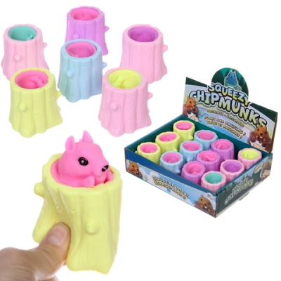 Игрушка «Бурундучок в пеньке», 6 см, микс СТИКЕР НА ВЛОЖЕНИЕ