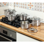 Кастрюля нерж, 2.5 л, с крыш, крышка стекло, Daniks, Бонн, GS-01319-18CA, индукц