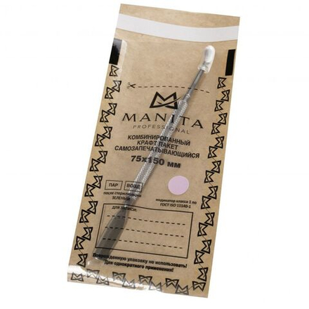 Крафт-пакет КОМБИНИРОВАННЫЙ для стерилизации 75*150, 100 шт/уп., MANITA PROFESSIONAL