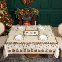 СКАТЕРТЬ "ЩЕЛКУНЧИК" 160Х220СМ БЕЖЕВЫЙ,100% ХЛОПОК,ТВИЛ