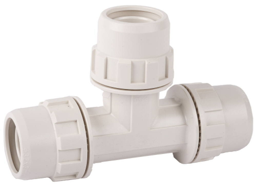 Тройник ЗУБР ″ШиреФит″ соединительный ″штуцер с гайкой - штуцер с гайкой - штуцер с гайкой″, 26мм