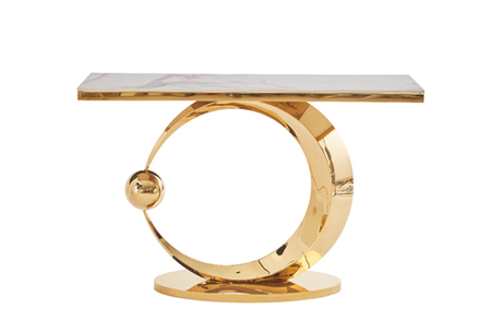 Стол-консоль Ist Casa Дрим, 120х40х78 см, белый бентли, золотой