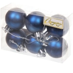 Новогодние шары 4 см (набор 6 шт) «Матовый», сапфир