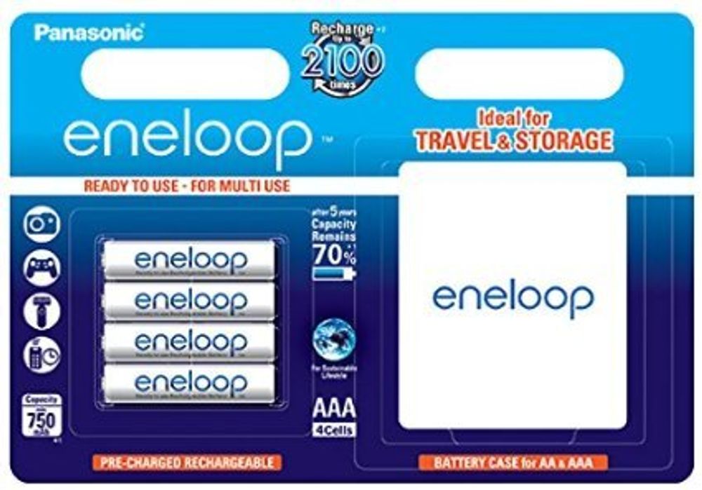 Аккумулятор Panasonic Eneloop BK-4MCCE/C4BE 750 mAh 4шт AAA + case