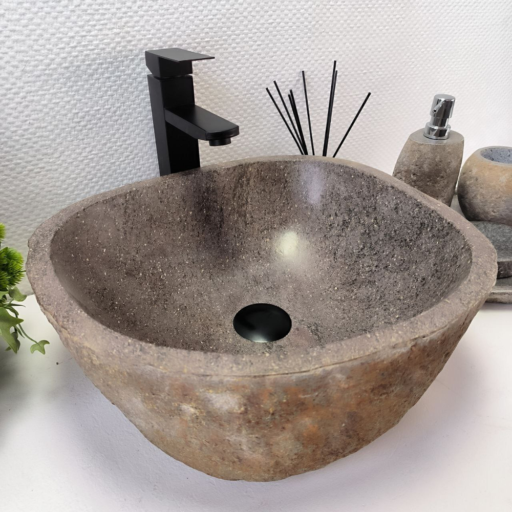 Раковина из речного камня RS-63856 (42*40*15) 0121