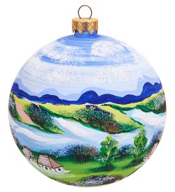 НФШ-1394 Ел. украшение Шар «Деревушка» 100 мм