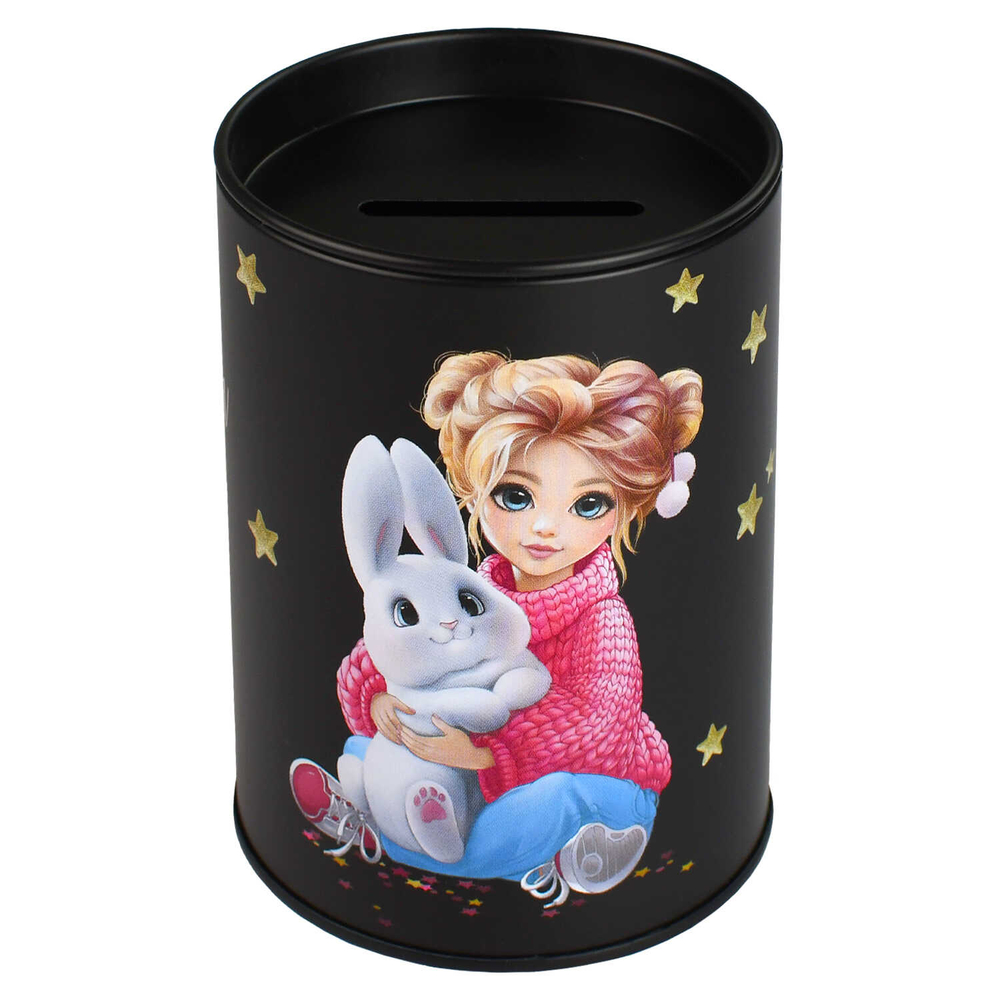 Копилка-подставка для канцелярских принадлежностей, арт.69368/ 30 ДЕВОЧКА И ЗАЙКА 10,4х7,5х7,5 см