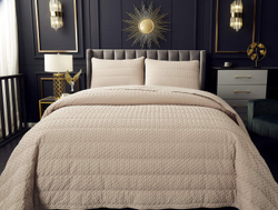 Покрывало 230х250 и 2 наволочки 50х70 Sofi De MarkO Ирма бежевое