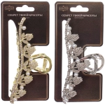 Заколка-краб для волос «PORTOFINO», тюльпаны, цвет золото и хром, 11,5*4см