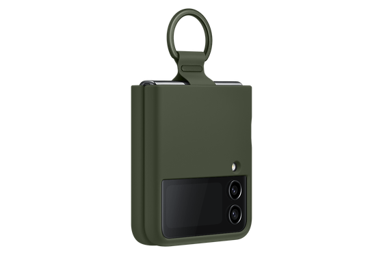 Чехол Samsung Silicone Cover with Ring для Z Flip 4 (EF-PF721TGEGRU) хаки