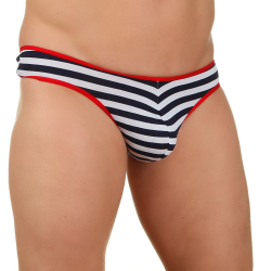 Мужские трусы стринги белые в полоску Wild Milk
