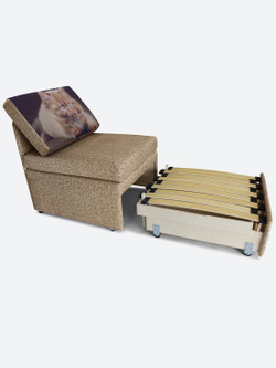 Кресло-кровать "Миник" Rich Beige (бежевый), купон "Котенок с когтями"
