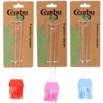 Кисточка кулинарная силиконовая 20*3,5см прозрачная ручка