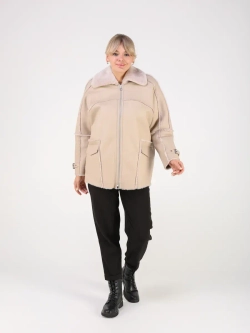 Дубленка зимняя натуральная оверсайз больших размеров