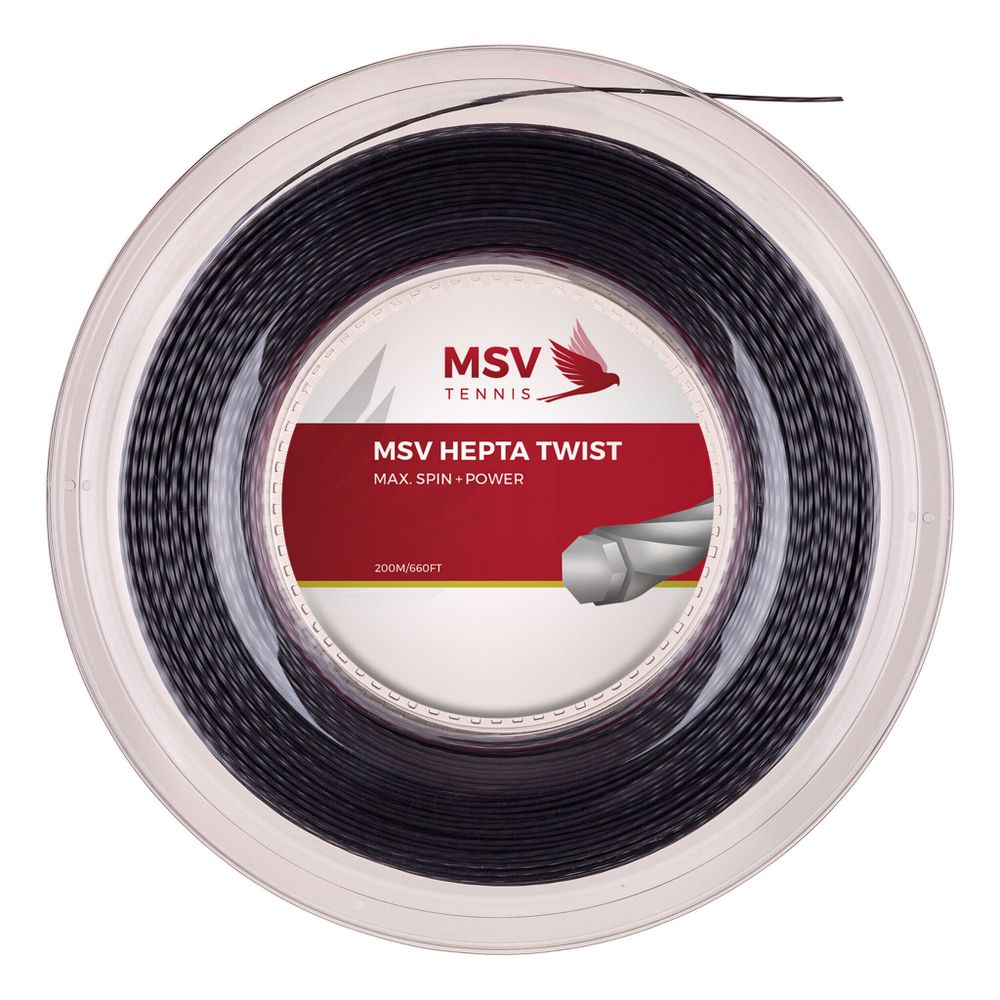 Струны теннисные MSV Hepta - Twist String Reel 200m - Anthracite