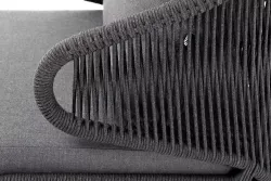 "Милан" лаунж-зона 5-местная плетеная из роупа (веревки), каркас алюминиевый серый, роуп темно-серый