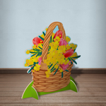 Напольная двусторонняя декорация Корзина мимоз и тюльпанов 164000637