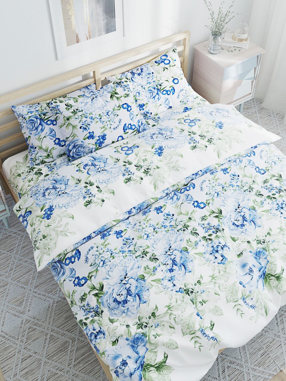 Простынь на резинке Сказка "Тенереза" 180х200 см, перкаль