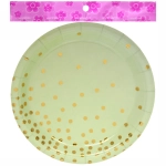 Тарелка бумажная 18 см в наборе 10 шт «Конфетти» салатовая