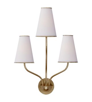 Visual Comfort ARN 2051G-L AERIN Modern Montreuil Small Wall Sconce In Gild With Linen Shades