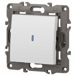 Выключатель ЭРА Elegance 14-1102-01М с подсветкой, 10АХ-250В, белый матовый