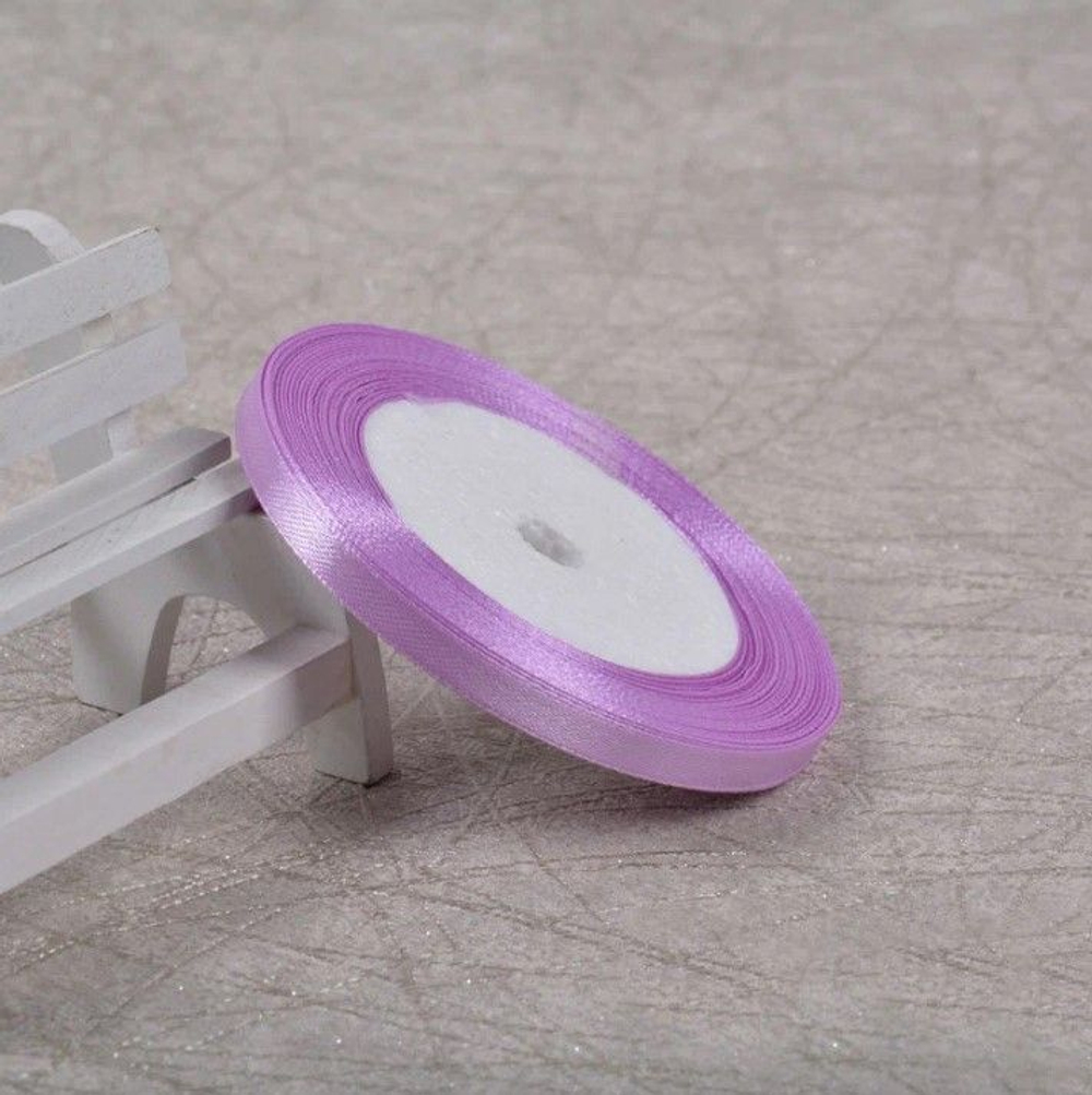 Лента атласная 6 мм  (23 метра, цвет №69   сиреневый)