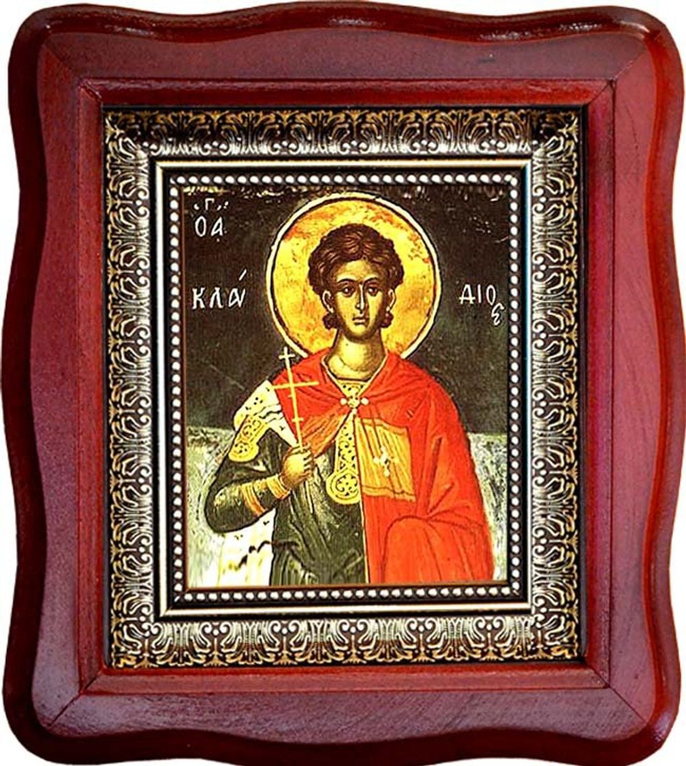 Клавдий Севастийский. Икона на холсте в малом киоте.