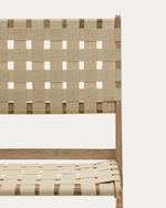 Складное кресло Chabeli из массива акации и шнура кремового цвета