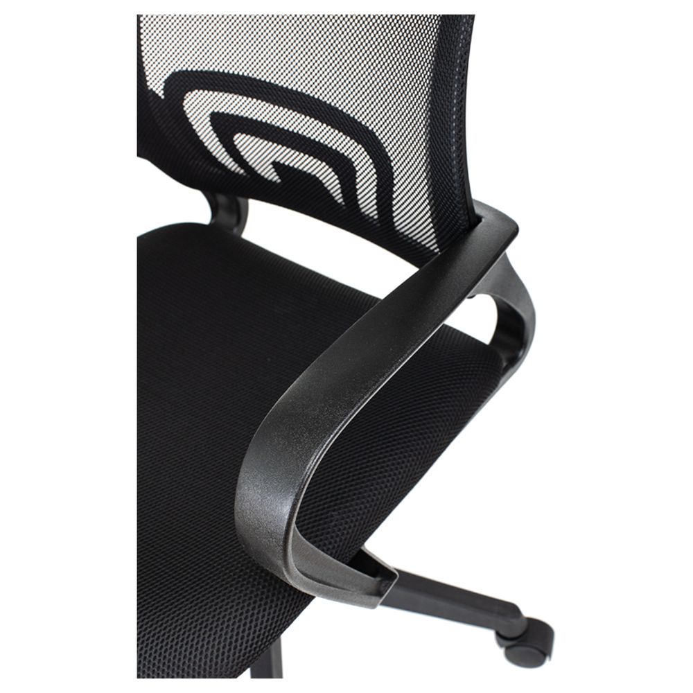 Кресло оператора Helmi HL-M95 (695) "Airy", спинка сетка черная/сиденье ткань TW черная, механизм качания