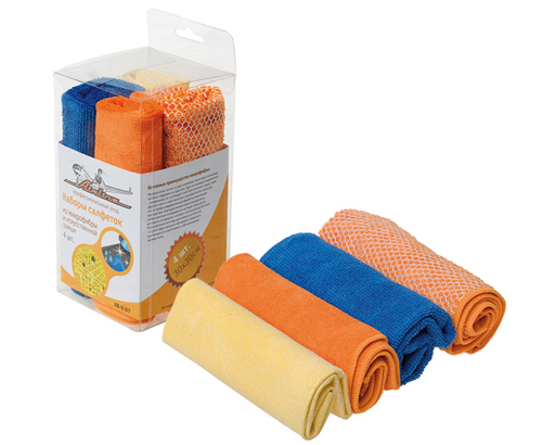 Салфетка Airline микрофибра - замша 20 х 20 см 4 шт.