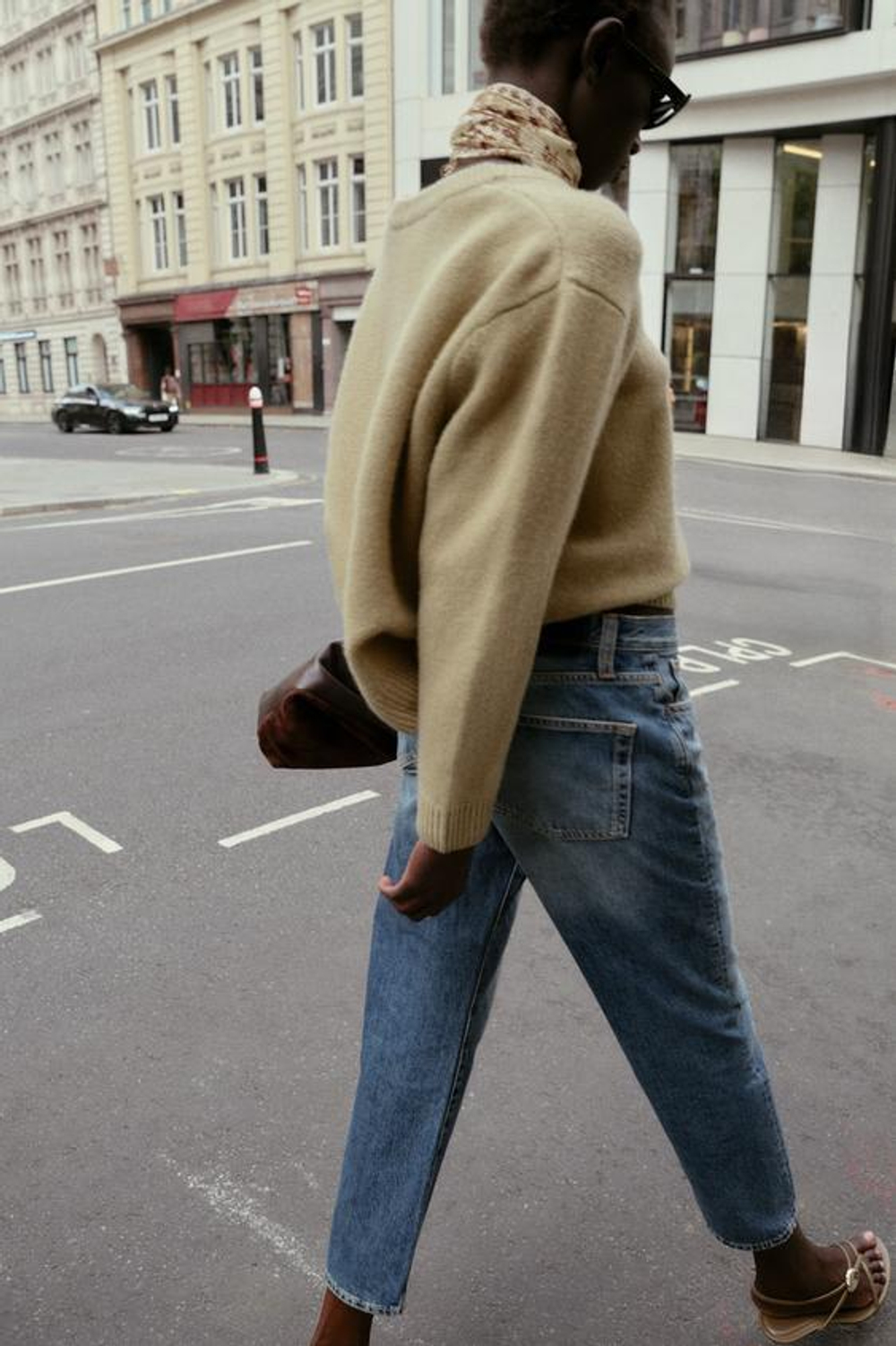 ZARA УКОРОЧЕННЫЕ ДЖИНСЫ Z 1975 СО СРЕДНЕЙ ПОСАДКОЙ, СИНИЙ