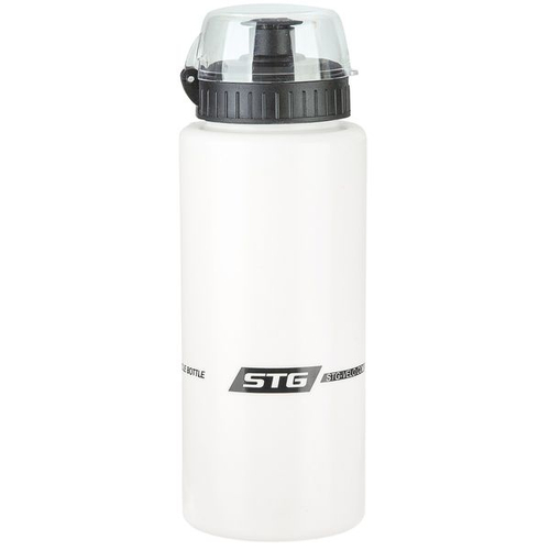 Велофляга STG DC-BT-54 с защитной крышкой, белая/черная, 600мл