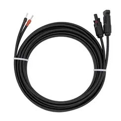 Двухжильный солнечный кабель 6 мм с коннектором МС4, длина 16 метров