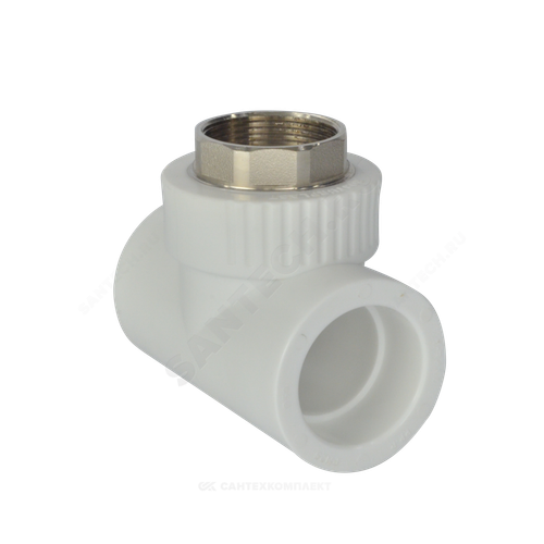 Тройник PP-R комбинированный под ключ белый Дн 50х1 1/2" ВР RTP (РосТурПласт) 10751