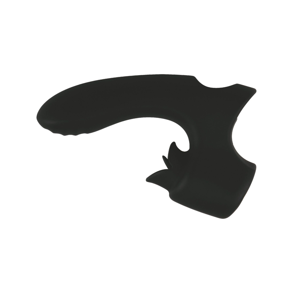 Черный вибромассажёр с клиторальной стимуляцией - 13,2 см. (Цвет: черный)