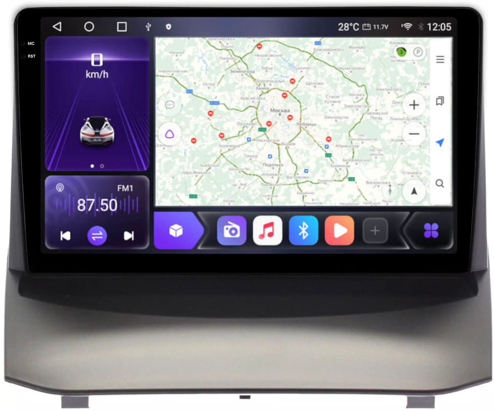 Магнитола для Ford Fiesta 2008-2014 - Carmedia OL-9285 QLed+2K, Android 12, TS10,  CarPlay, 4G SIM-слот