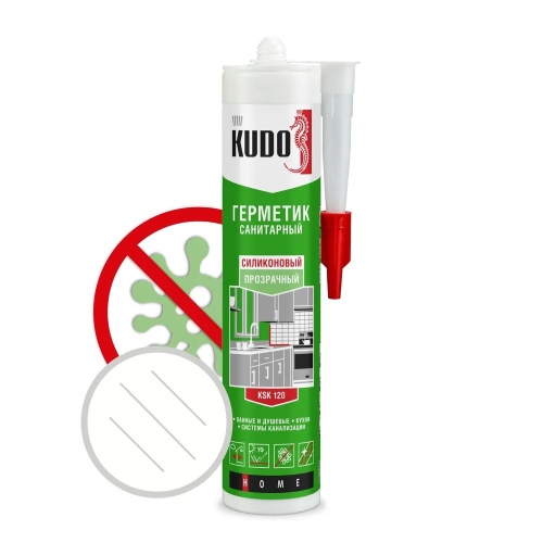Герметик силикон. KUDO  санитар. бесцвет. 280мл  / KSK-120 * АКЦИЯ