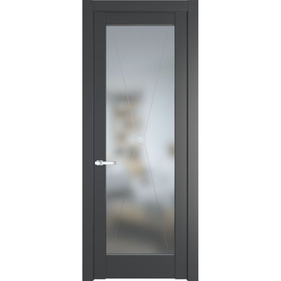 Межкомнатная дверь эмаль Profil Doors 1.1.2PM графит остеклённая