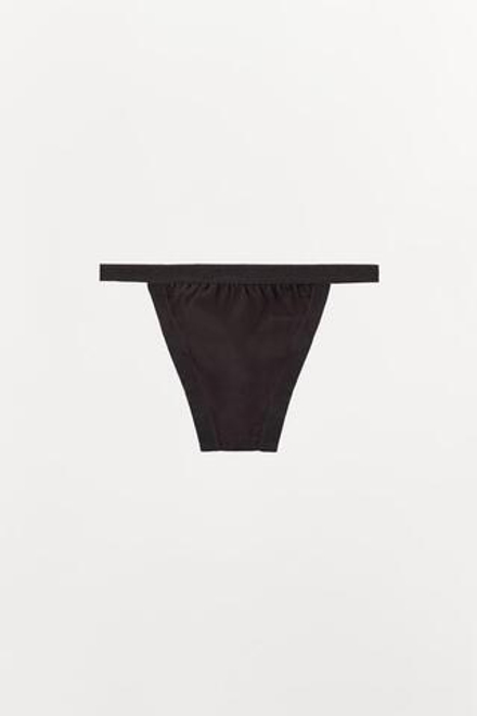 ZARA ТРУСЫ ИЗ СМЕСИ ШЕЛКА С РЕЗИНКАМИ, ТЕМНО-КОРИЧНЕВЫЙ