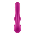 Лиловый вибратор-кролик 20,1см с двумя клиторальными отростками Satisfyer Double Flex
