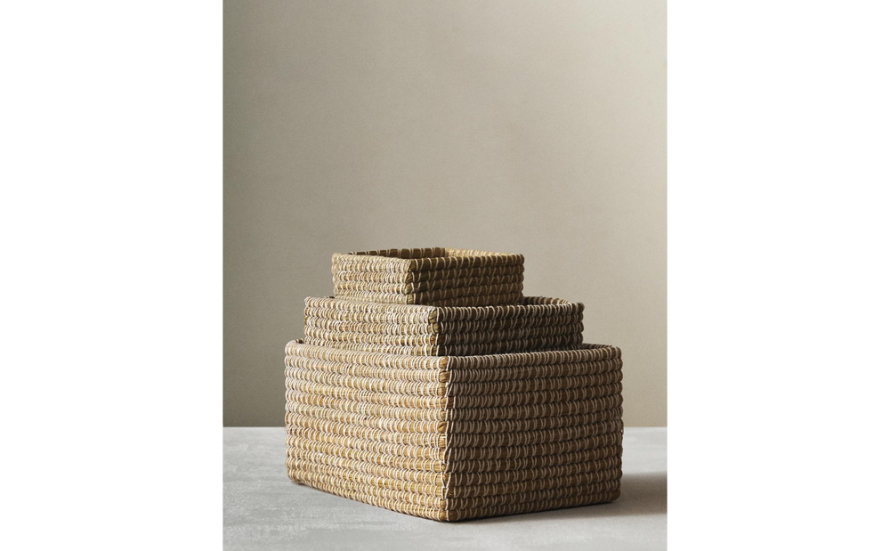 Zara Home Корзина изо льна, цвет разноцветный, 20 см