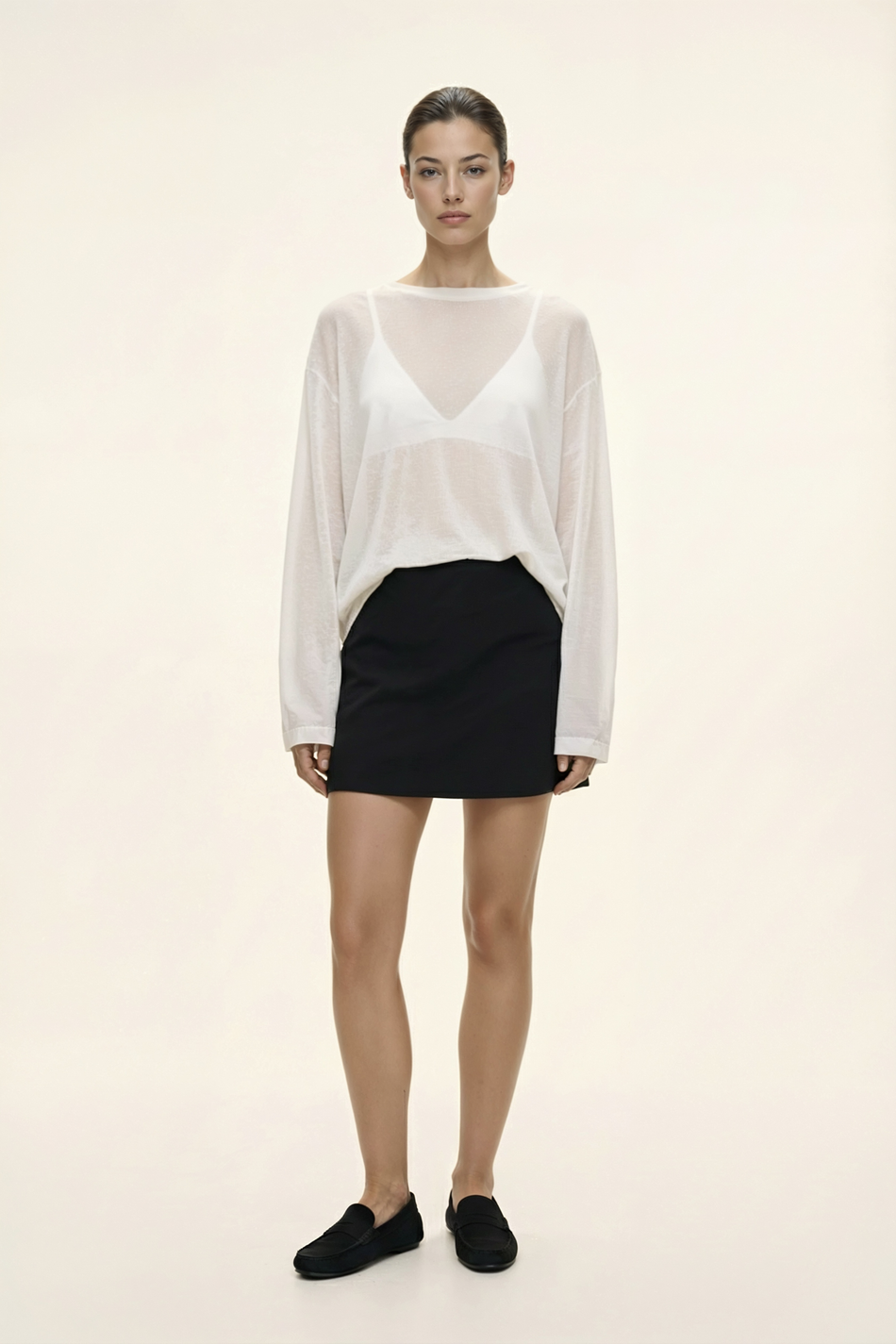 Лонгслив из трикотажа прямого силуэта