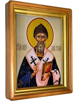 Спиридон Тримифунтский. Рукописная икона холсте.