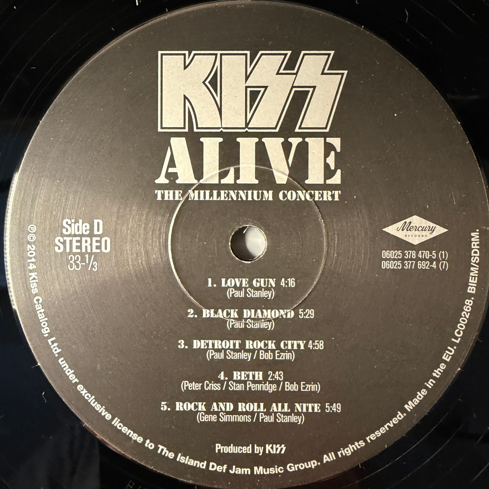 Kiss ‎– Alive: The Millennium Concert 2LP (Европа 2014г.)Т