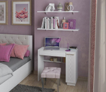 Туалетный столик с зеркалом, ящиками Белый Поры Дерева, Тиффани, 90х35х75 см RINNER мебельная фабрика