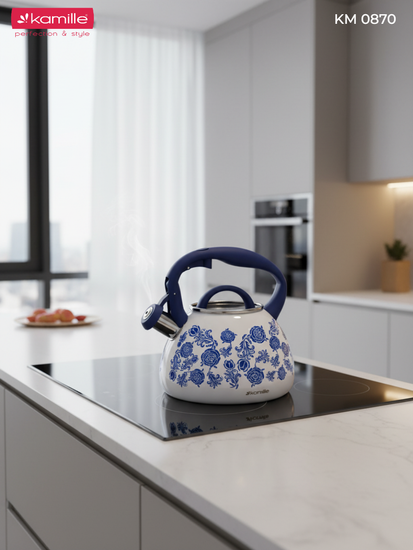 Чайник 2,7 л. из нержавеющей стали со свистком Kamille KM 0870