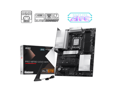 Материнская плата MSI PRO X870E-S EVO WIFI AM5 4xDDR5 4xSATA3 RAID 3xM.2 HDMI 2xType-C ATX