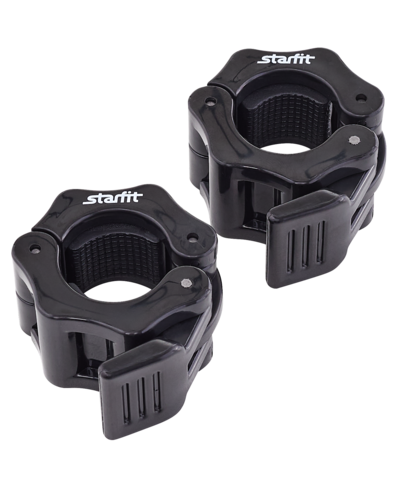 Замки с фиксатором для грифа BB-109, d=26 мм, пластиковые, черный, 2 шт.